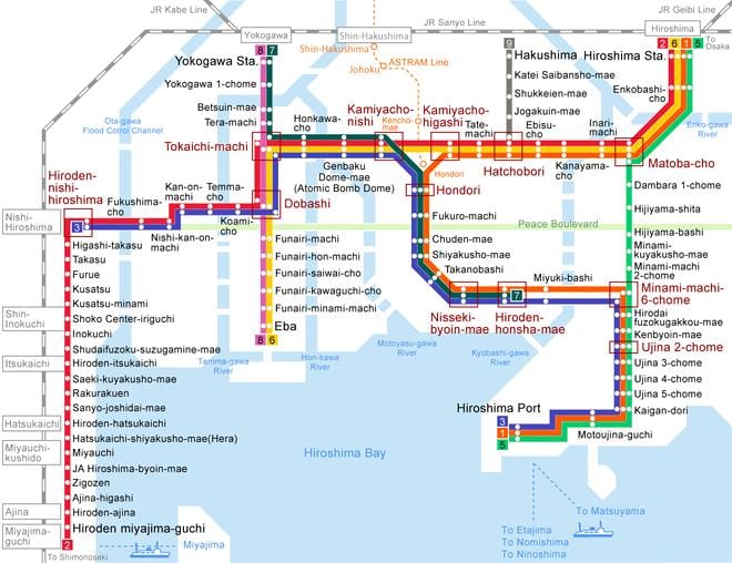 Karta över hiroshima spårvagn