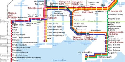 Karta över hiroshima spårvagn